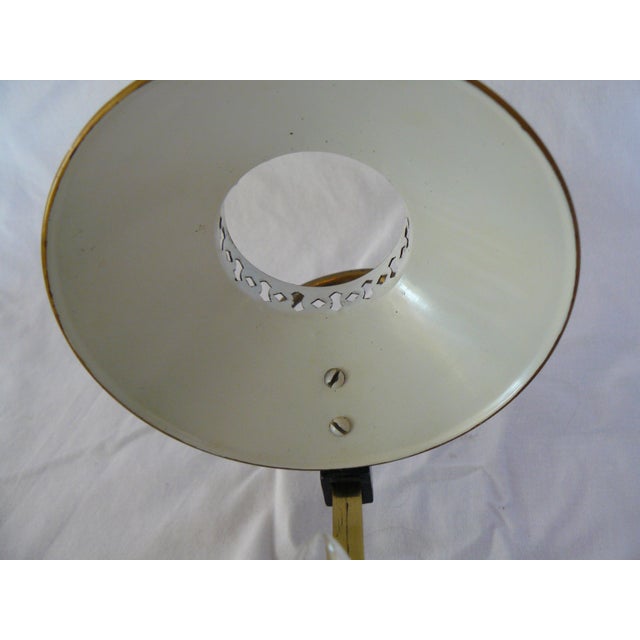 Metal Vintage Tole Bouillotte Student Lamp For Sale - Image 7 of 9