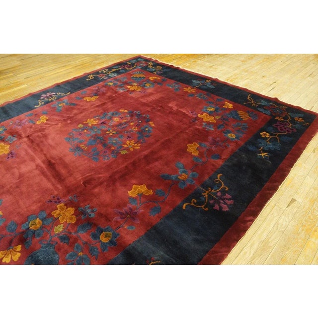 Textile 1920s Chinese Art Deco Carpet ( 8'3'' x 9'7'' - 252 x 292 ) For Sale - Image 7 of 12