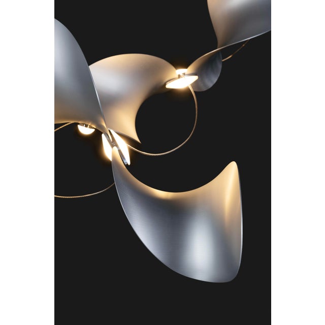 Dune 16 Curve Chandelier with Silver Anodized Shades by Daniel Becker For Sale - Image 11 of 16