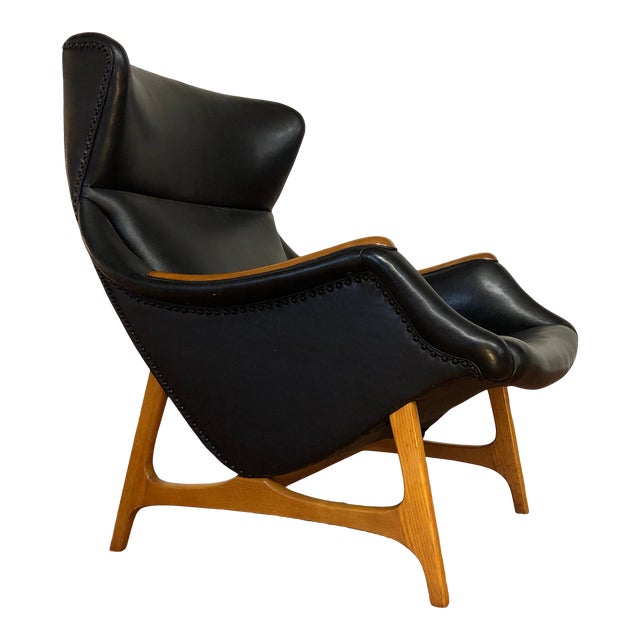 Bj Hansen MidCentury Black Lounge Chair Made in Norway Chairish