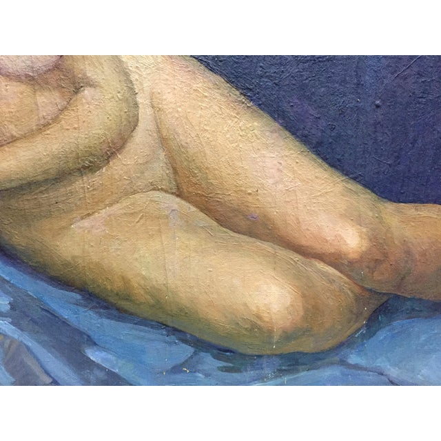 1970s 1970s Oil Painting Portrait of a Naked Girl Dorofeev Alexander Ivanovich For Sale - Image 5 of 9
