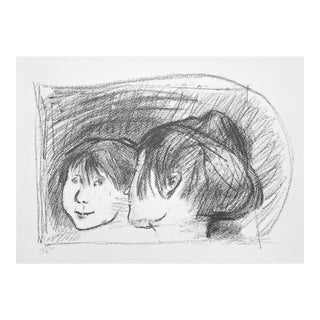 1975 Alexander Dobkin Confidence Figural Lithograph For Sale