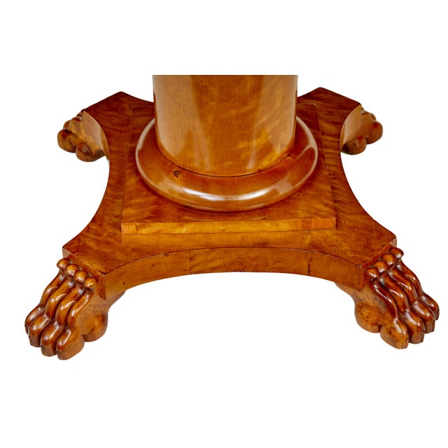19th Century Swedish Birch Circular Center Table, 1870s For Sale - Image 4 of 7