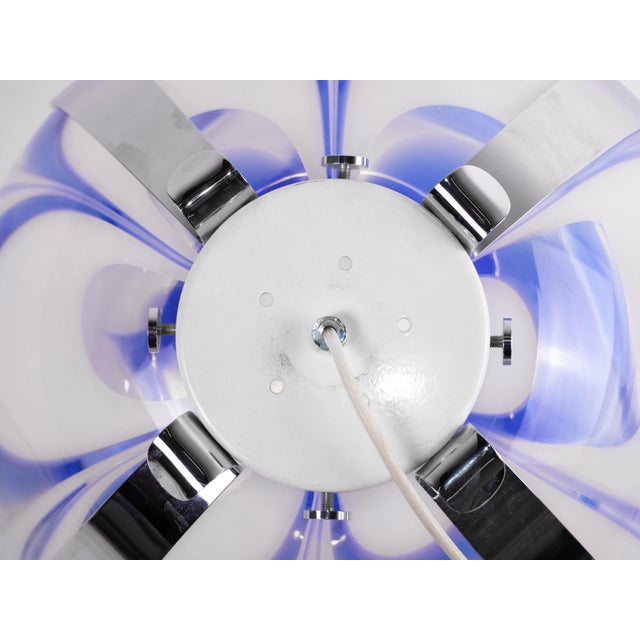 1970s Blue Murano Glass and Chrome Table Lamp from Mazzega, 1970s For Sale - Image 5 of 8