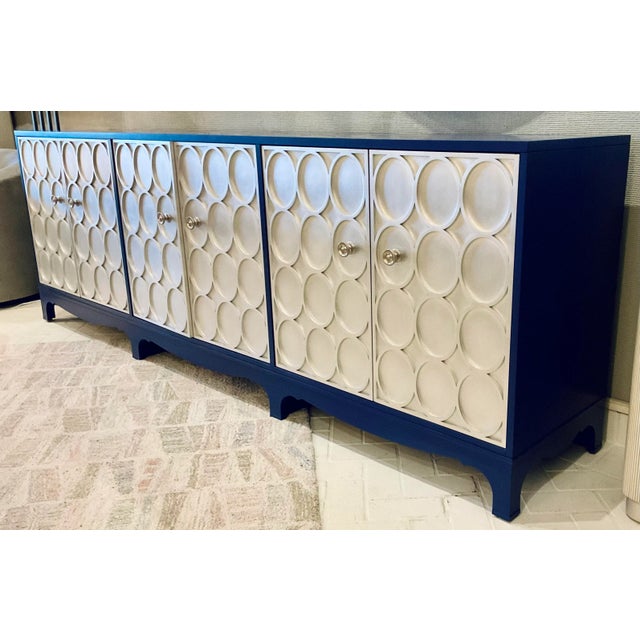 Century Furniture Large Silver Leaf Finished Geometric Sideboard For Sale - Image 9 of 9