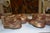 Pair Carved Wood Seated Rams Gold / Burgundy Wash For Sale - Image 9 of 14