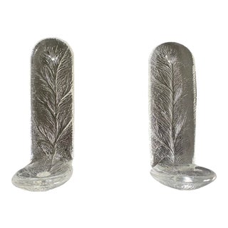 Mid Century Modern Cast Glass Sconces Attributed to Kosta Boda - a Pair For Sale