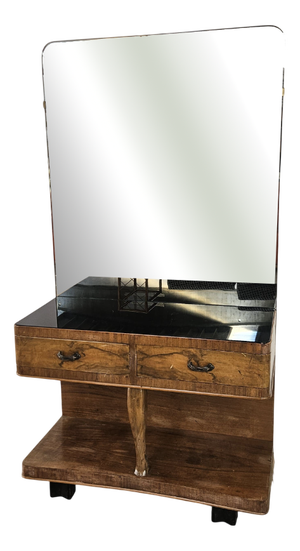 Art Deco Dressing Table with Mirror and Drawers, 1940