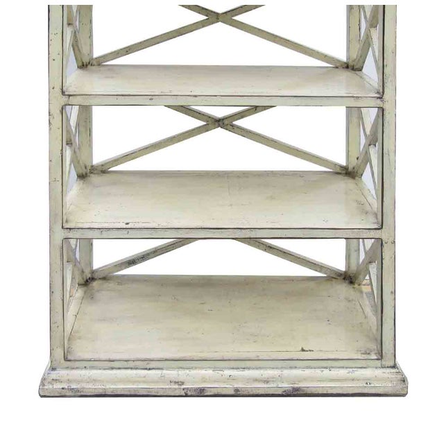Distressed Cross Brace Bookshelf Chairish