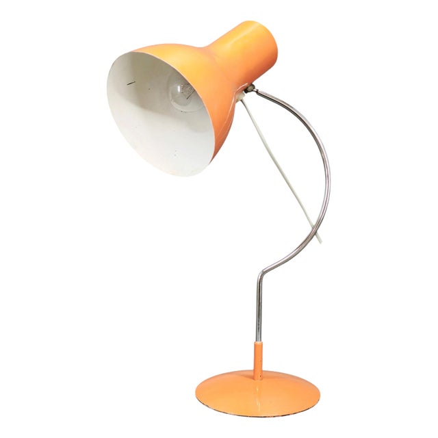 Orange Table Lamp by Josef Hůrka for Napako, Czechoslovakia, 1960s For Sale