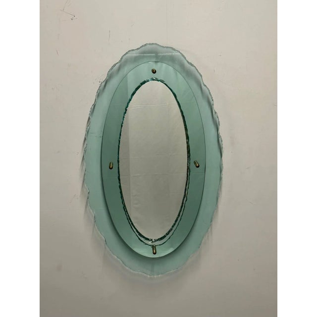 Italian Mid-Century Modern Fontana Arte Oval Glass Mirror or Plateau or Tray For Sale - Image 10 of 12