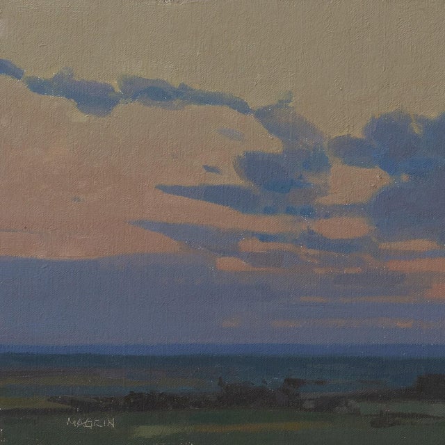 Held in Stillness Study by Michael Magrin | Oil on Mounted Linen Sunset Landscape For Sale - Image 4 of 14