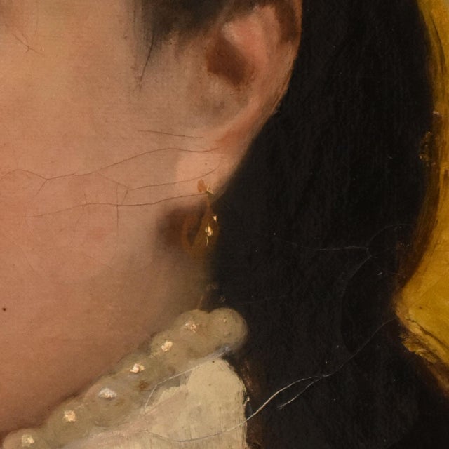 Alexandre Serres, Young Woman, 1888, Oil Painting on Canvas, Framed For Sale - Image 6 of 11