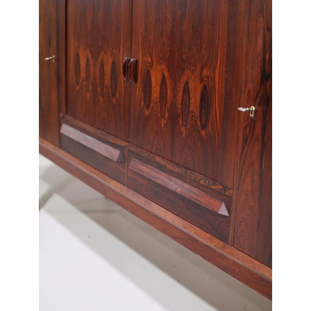 Danish Highboard with Bar and Tambour Doors in Kingwood, 1960s For Sale - Image 17 of 18