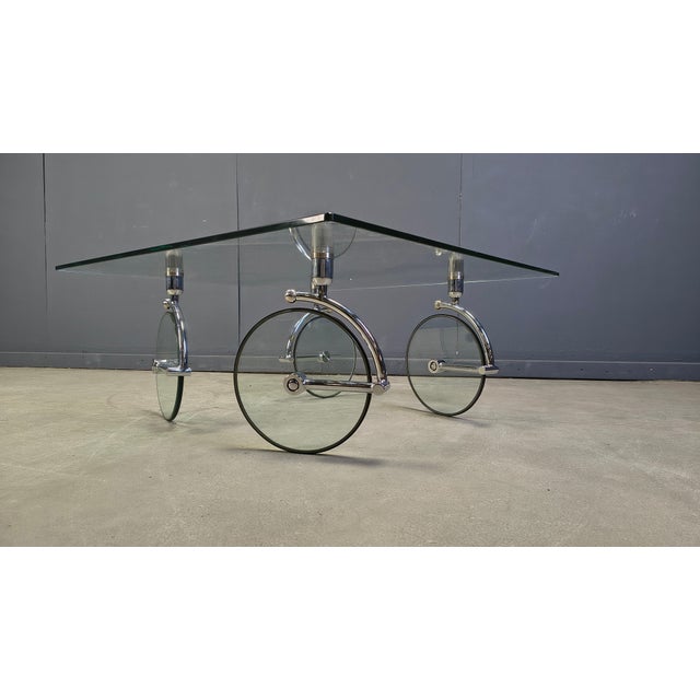 Glass Coffee Table with Wheels by Gae Aulenti, 1980s For Sale - Image 10 of 13