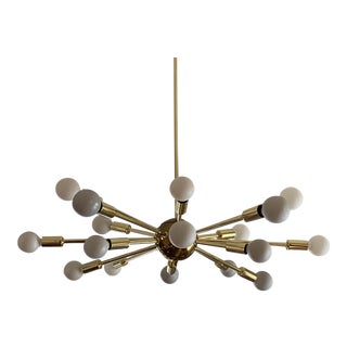 Lacquered Brass Custom Sputnik Pendant Reproduction For Sale