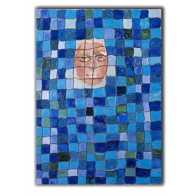 Giorgio Lo Fermo, Reticulum with Mask, Original Oil on Canvas, 2020 For Sale - Image 5 of 5