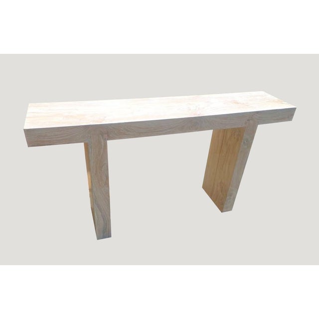 Andrianna Shamaris St. Barts Teak Wood Console For Sale - Image 4 of 5