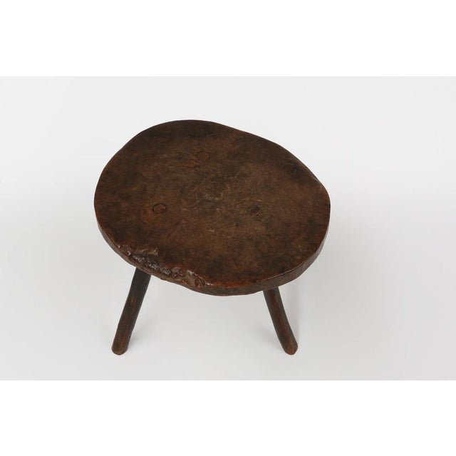 Brutalist French Oak Tripot Stool, 1850 For Sale - Image 5 of 12