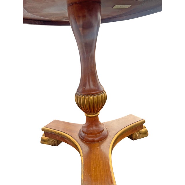 William Switzer William Switzer Round Foyer Table Center Entry Way Inlay With Claw Feet Made in Spain For Sale - Image 4 of 14