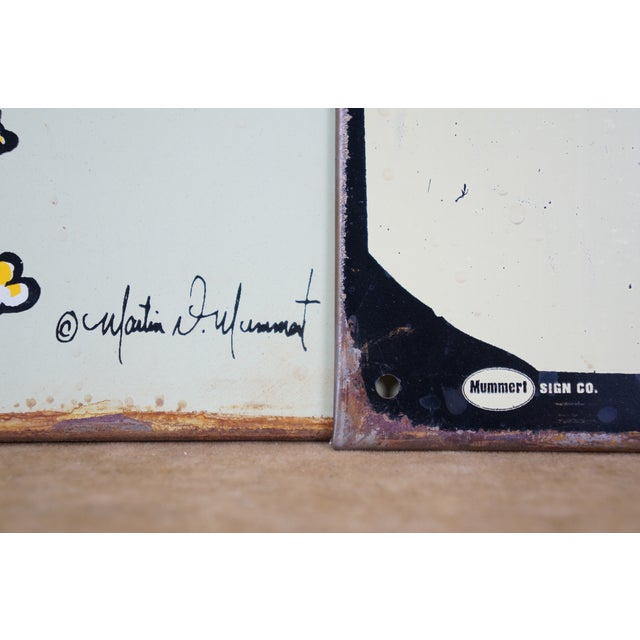 Metal 1990s 6 Marty Mummert Retro Advertising Diner Signs Coffee Chicken Popcorn Hamburger For Sale - Image 7 of 14