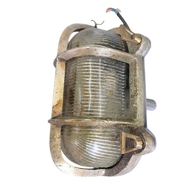 Vintage Industrial Bulkhead Wall Ceiling Marine Ship Lights, 1970s, Set of 5 For Sale - Image 4 of 14