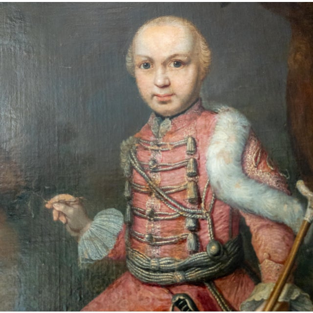 Pink 18th Century European German or Austrian School Portrait of a Noble Boy With Deer For Sale - Image 8 of 16