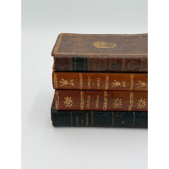 Late 19th Century French Leather Book Liquor Tantalus with box - 7 pcs For Sale In New York - Image 6 of 14