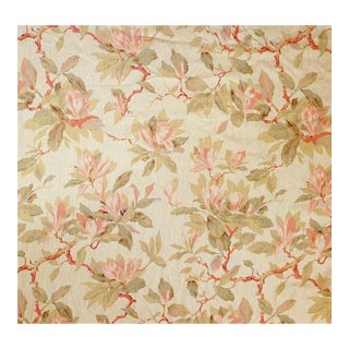 Vintage Lee Jofa "Southern Charm" Magnolia Linen Fabric- 5.5 Yards For Sale