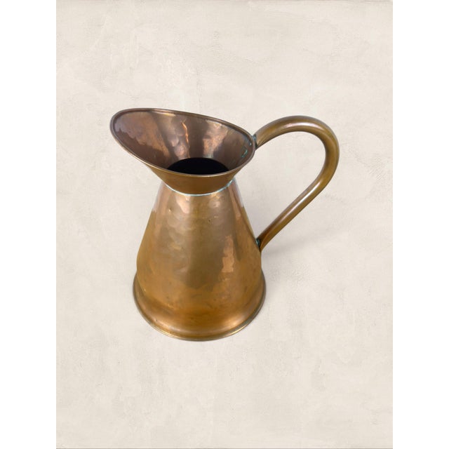 Antique English Hammered Copper Water Ewer, Circa 1920 For Sale - Image 9 of 9