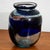 Glass Mid Century Modern Studio Glass Vase Blue and Clear 70s Handblown Rounded Vessel For Sale - Image 7 of 11
