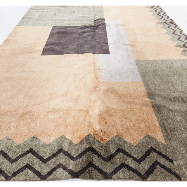 Modern Inspired Art Deco Rug by Doris Leslie Blau Size: 9'0" × 11'10" (274 × 360 cm) This new rug is hand knotted in wool...
