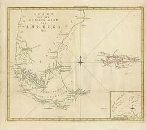 Antique Map of South America by J. Cook, 1775