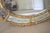 Wood Vintage Hollywood Regency Gold Gilt Oval Mirror W / Etched Floral Bevel Glass Border, Leaf & Acorn Ornate Frame- 50" For Sale - Image 7 of 18