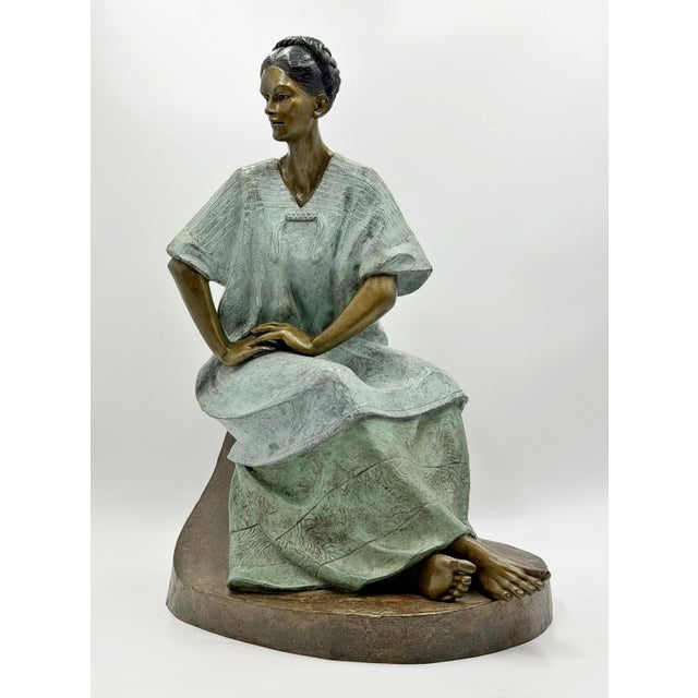 Large limited-edition figurative bronze sculpture by Mexican artist Víctor Gutiérrez (b. 1950), created in 1989. Depicting...
