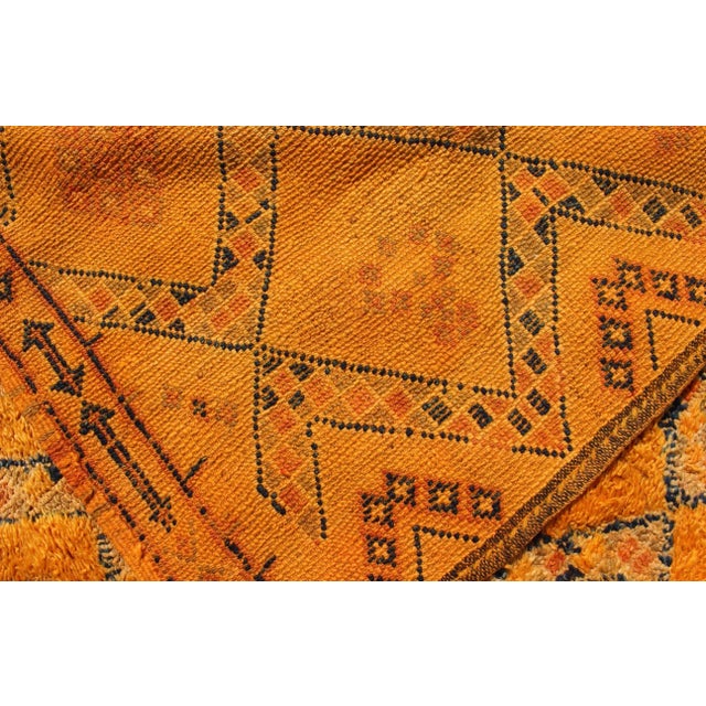 Saffron Colored Antique Moroccan Carpet With Geometric and Diamond Pattern For Sale - Image 9 of 10
