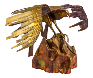 Vintage Brutalist Brass Bird of Prey Sculpture
