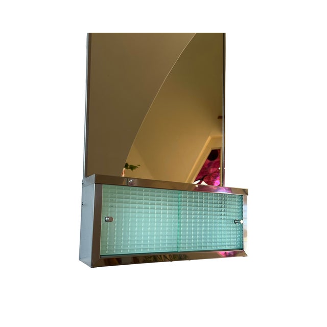Vintage Mid Century Modern 1950s Metal Medicine Cabinet Bathroom Vanity Restored For Sale - Image 4 of 11