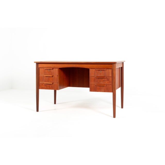 Vintage Danish Teak Writing Desk, 1960s For Sale - Image 12 of 12