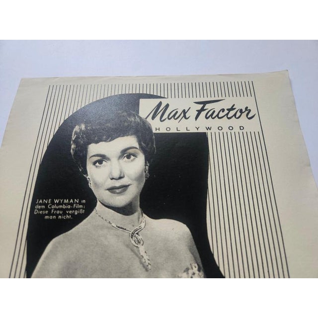 Art Deco Advertising Poster Max Factor Pan Cake, USA, 1940s For Sale - Image 4 of 8