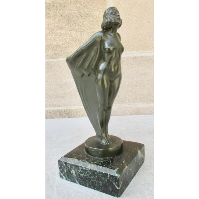 Max Le Verrier bronze hood ornament, known for the Art Deco figures and animals. Classic Art Deco figure marked Made in...