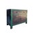 Vintage Distressed Rich Green Red Floral Graphic Credenza Sideboard Cabinet For Sale - Image 4 of 9