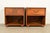 An exceptional pair of Mid-Century Modern Campaign oak nightstands or end tables By Henredon, "Artefacts" Collection USA,...