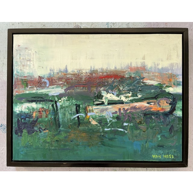 "Emerald Skye", Original Oil Painting, Abstract Expressionism, Abstract Art For Sale In Saint Louis - Image 6 of 7