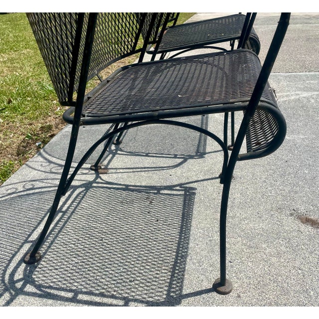 Mid 20th Century Mid 20th Century Russell Woodard Grapevine Barrel Back Wrought Iron Grape Pair of Chairs For Sale - Image 5 of 12