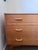 Mid Century G Plan chest of drawers purchased from Grange Furniture in London. Three drawer with legs. Top drawer has...