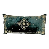 Antique French Regency Empire Silk Velvet Lumbar Pillow, 20" X 11”. For Sale