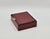 French French Burgundy Stitched Leather & Brass Cards Box, 1970s For Sale - Image 3 of 8