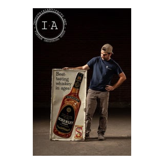 1940s Schenley Reserve Whiskey Self-Framed Tin Sign For Sale