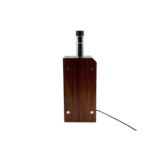 Hollywood Regency Wood and Acrylic Glass Table Lamp Base, Italy, 1970s For Sale - Image 18 of 18